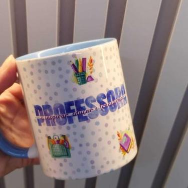 Imagem de Caneca para o Dia dos Professores - NoBrand, Alça e interiro azul clar