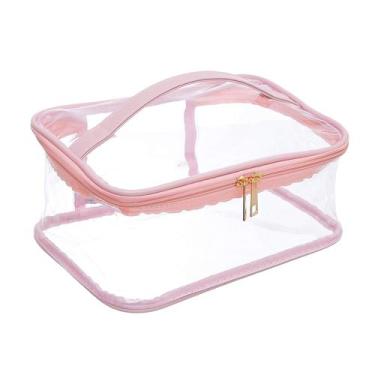 Imagem de Bolsa de cosméticos EZpacking grande de PVC transparente com alça blus