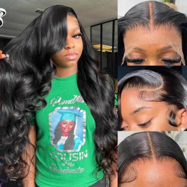 Imagem de Perucas frontais de renda soeyrkke HD Body Wave 100% cabelo humano 28 