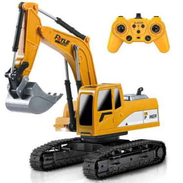 Imagem de Escavadeira de controle remoto Toy FUYLE Engineering Digger 1:24