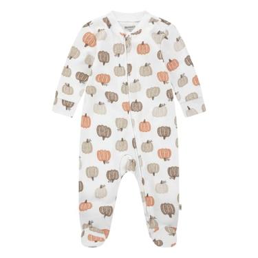 Imagem de Huggies Macacão com pés estampados para bebês meninos, Branco neve/abóboras, 0-3 Meses