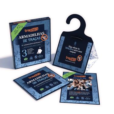 Imagem de Armadilhas de Traças TrapTrap | Para Roupas e Alimentos | Sem Cheiro e Sem Veneno | Criança e Pet Seguro | Cx c/ 3 un