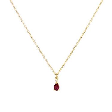 Imagem de On palette Colar banhado a ouro feito à mão com pingente de pedra do mês de nascimento para mulheres/esposa, namorada, irmã, mãe, amiga/aniversário, ideias de presente de dia dos namorados, universal,