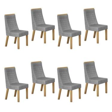 Imagem de Kit de 8 Cadeiras para Sala de Jantar Luna - Valdemóveis