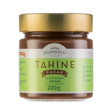 Imagem de Creme de Gergelim com Cacau 220g Pasta Tahine para Lanches Bolos Cookies Acompanhamento Café Sobremesa Natural Saudável Fitness Sésamo Real