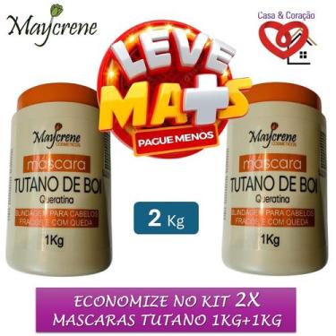 Imagem de Kit de Máscara Tutano De Boi D Pantenol e Queratina com 2kg ou 1kg May