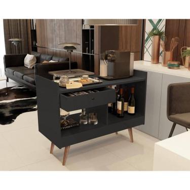 Imagem de Aparador buffet retrô pés palito madri 4064 cor preto