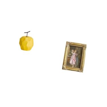 Imagem de Fenteer Escultura de Frutas em Resina de Porcelana, Ornamento, Estátua de Mesa Colecionável, Decoração Geométrica, Porta-retratos, Porta-cartões, Pôster, Port