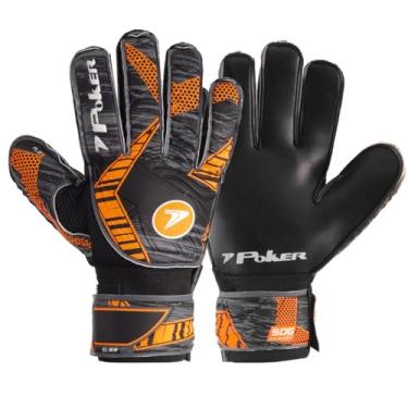 Imagem de Luva de Goleiro Poker Semi Profissional Futebol Campo Society Futsal Slam (Laranja, 9)