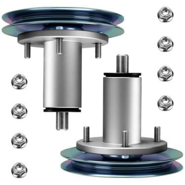 Imagem de 2 peças de eixo de cortador de grama 51537300, conjunto de eixo de lâmina de deck de cortador de grama 51530700 para Ariens Edge 42, Ariens Ikon-XD 60, Gravely ZT XL 60 e Gravely ZTX 60