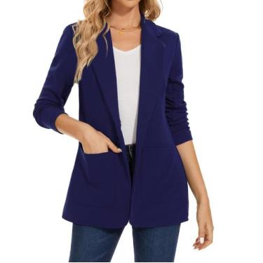 Imagem de Blazer, casaco feminino MINTLIMIT, manga comprida, azul royal
