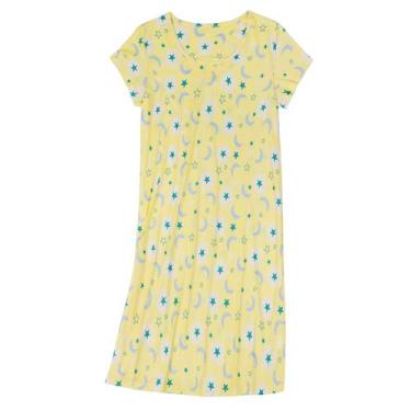 Imagem de Camisola Zando Moon & Star Print, roupa de dormir de algodão para mulh