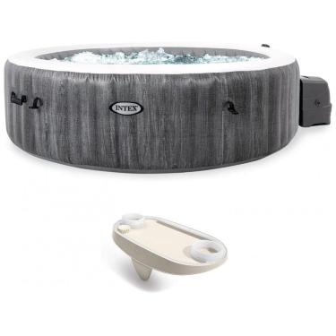 Imagem de Spa Inflável para 6 Pessoas com Bandeja Porta Copos Inclusa, Intex 28520E , Cinza