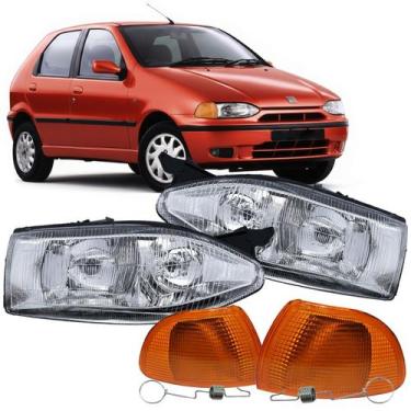 Imagem de Par Farol Foco Duplo Palio Siena Strada 9902 Piscas Âmbar - FortluzJCV