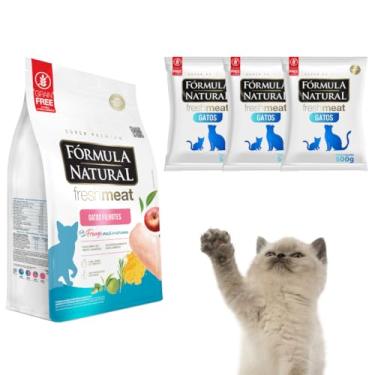 Imagem de Kit Com 3 Rações Fórmula Natural Fresh Meat Para Gatos Filhotes Sabor Frango Pacotes de 500g