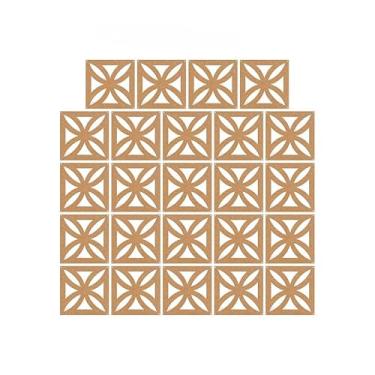 Imagem de Kit Placas Divisórias De Ambientes 29x29 Mdf Sala Quarto Cozinha Decoração Casa Moderna (Kit 24 Placas Cobogó)