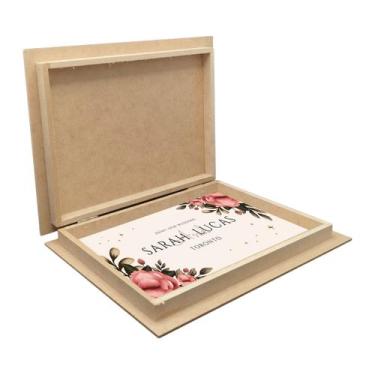 Imagem de Caixa Convite em MDF Grande Lisa Padrinhos Casamento 30x20x3 - Express