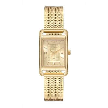 Imagem de Relógio Technos Feminino Ref: 2036nbq/1x Retangular Dourado