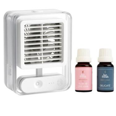 Imagem de Mini Ventilador Portátil Umidificador Led Recarregável + 2 Essências L