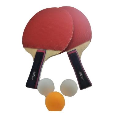 Imagem de Raquete Ping Pong Tenis Mesa Cabo Anatômico Madeira Borracha