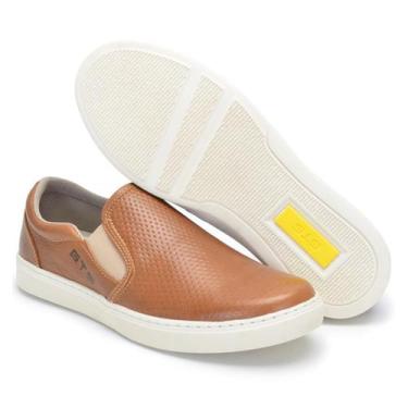 Imagem de Tênis SlipOn Masculino Couro Modelo Iate Leve E Confortável Solado de 