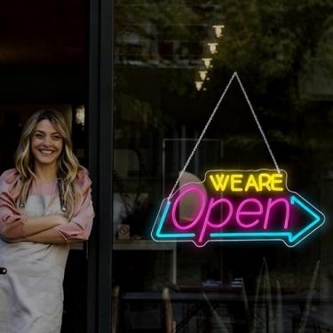 Imagem de Neonawall Neon Signs for Wall Decor Light Up Letters Led Sign Birthday Party Gifts Led Decorative Night Signs Room Decorations Supplies Neon Party Sign for Store Home Dorm Bedroom (We Are Open)