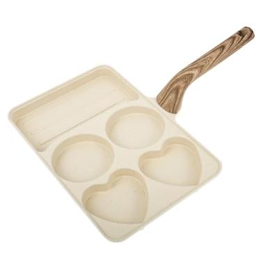 Imagem de ZFLYCANP Frigideira para ovos, 5 xícaras de panela antiaderente Maifanstone, base multicamadas, durável, fácil limpeza para indução, fogões a gás e lava-louças para ovos, panquecas, salsichas (bege)