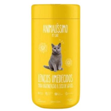 Imagem de Lenços Umedecidos para Gatos com 75 Unidades - ANIMALISSIMO