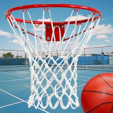 Imagem de Rede de basquete iluminada de nylon para todos os climas, reposição de rede de basquete adequada para ambientes externos e internos, cor antichicote nunca desbota, branca