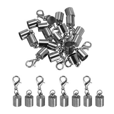 Imagem de 10 tampas de extremidade de cabo, tampas de extremidade de 6,5 mm, contas de barril, tampas de extremidade Kumihimo, ferro para fita de couro, fecho de braçadeira, joias, colar, artesanato, faça você