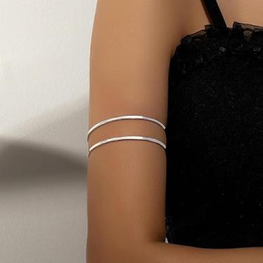 Imagem de Pulseira de braço grossa dourada para mulheres, vestidos e roupas de verão, acessórios de braçadeira