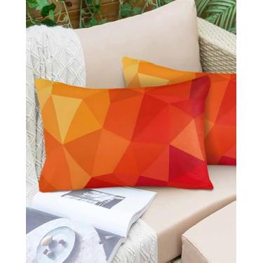 Imagem de Fronhas de arte geométrica amarela laranja ombré arte abstrata moderna capa de almofada de cama macia, capa de almofada decorativa com zíper oculto para cama sofá 30,5 x 50,8 cm