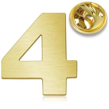 Imagem de HONEY BEAR 1 peça masculina feminina número 1/4/5/6/9/10/12/18/21/24 quatro/cinco/seis/nove/dez alfinetes de lapela colarinho crachá broches para negócios, casamento, formatura, presente, ouro