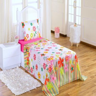 Imagem de Jogo De Cama Infantil Garden Pink Enxovais Aquarela 3 Peças