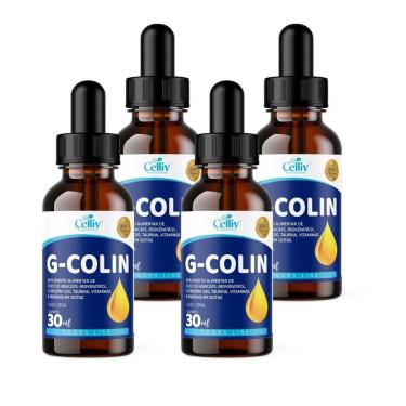 Imagem de Kit 4x G-Colin (Óleo de Abacate, Q10, taurina e Minerais) Em Gotas 30ml Celliv-Unissex