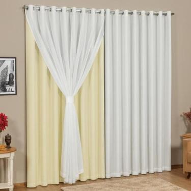 Imagem de Cortina Aquarela Forro Com Voil 2.00LX 1.50A Meninas, Meninos, Decoraç