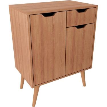 Imagem de Gabinete Para Banheiro 60 Cm 2 Portas 1 Gaveta Meire Amêndoa