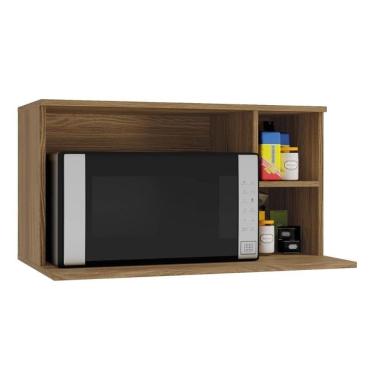Imagem de Nicho Para Cozinha Botanic M639 P- Microondas 80cm Nogueira - Kappesberg