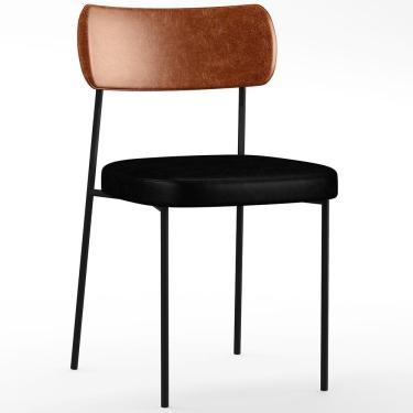 Imagem de Cadeira Decorativa De Jantar Melina L02 Camel Preto