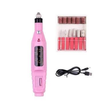 Imagem de Lixadeira De Unha Eletrica Com 12 Acessorios Profissional Lixa Automatica Manicure Pedicure Lixador Kit Gel Nail Design
