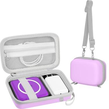 Imagem de Leayjeen Capa de viagem compatível com estação de carregamento Hicober 3 em 1/UCOMX Nano Magnetic 2 em 1 carregador sem fio, bolsa de armazenamento magnética dobrável para estação de carregamento roxa