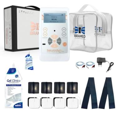 Imagem de Neurodyn Portátil Ibramed – Aparelho de Eletroestimulação TENS ou TENS/FES – 2 Canais Bivolt Recarregável + Kit com Gel, Eletrodos, Faixa e Bolsa (TENS/FES)