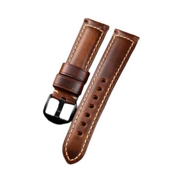 Imagem de Pulseira De Relógio Masculina Vintage Em Couro Encerado a Óleo, Feita 