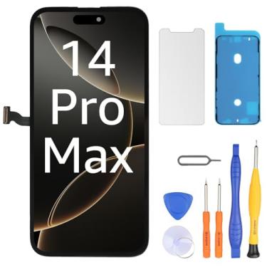 Imagem de LL TRADER Substituição de tela para iPhone 14 pro max 17.0 cm LCD Retina FHD Display COF Touch Screen Digitalizador com kits de ferramentas de reparo, fita impermeável, protetor de tela (Truetone