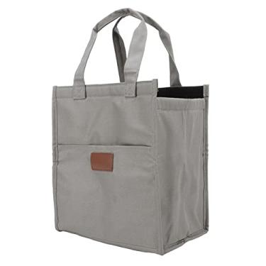 Imagem de ZAWELIYO Lancheira Isolada Feita de Folha de Alumínio para Alimentos Quentes, à Prova D'água e Resistente Ao Desgaste, para Adultos e Bolsa de Pano Oxford de Grande Capacidade (Cinza)