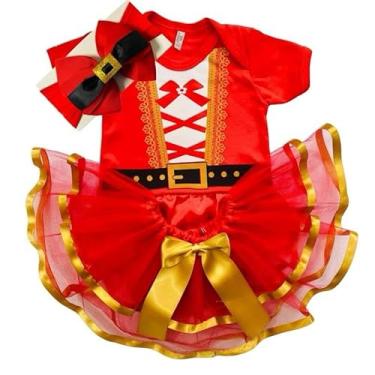 Imagem de Body Bebê Temático Mesersário Natal + Laço + Tule Premium (G)