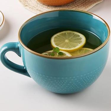 Imagem de Arawat Tigelas de sopa de 680 g, seguras para micro-ondas, com alças, colher e porta-copos de 680 g, xícara de chá grande, canecas de café, canecas de sopa, tigela de cereal, caneca grande de