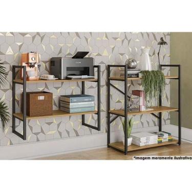 Imagem de Escritório Completo Escritório Completo Industrial (1 Estante, 1 Nicho) 2 Peças Freijo/preto - Kappesberg