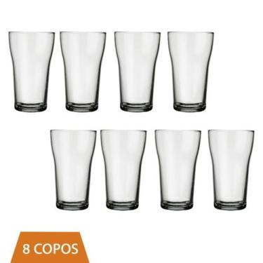Imagem de Jogo Com 8 Copos Vidro 200ml Boteco Chopp Transparente Nadir - NADIR F