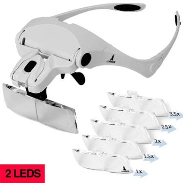 Imagem de Lupa Cabeça Óculos Luz Led Aumento Profissional Esteticista 5 Lentes 2